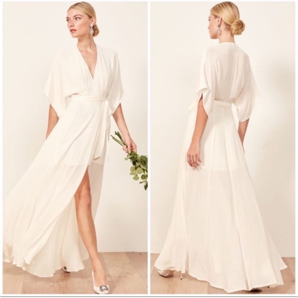 Reformation Winslow wrap maxi dress, size small petite